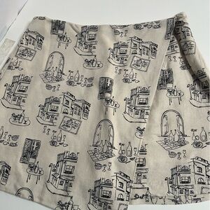 Beige Skort with Black Sketch Print Abercrombie& Finch size S